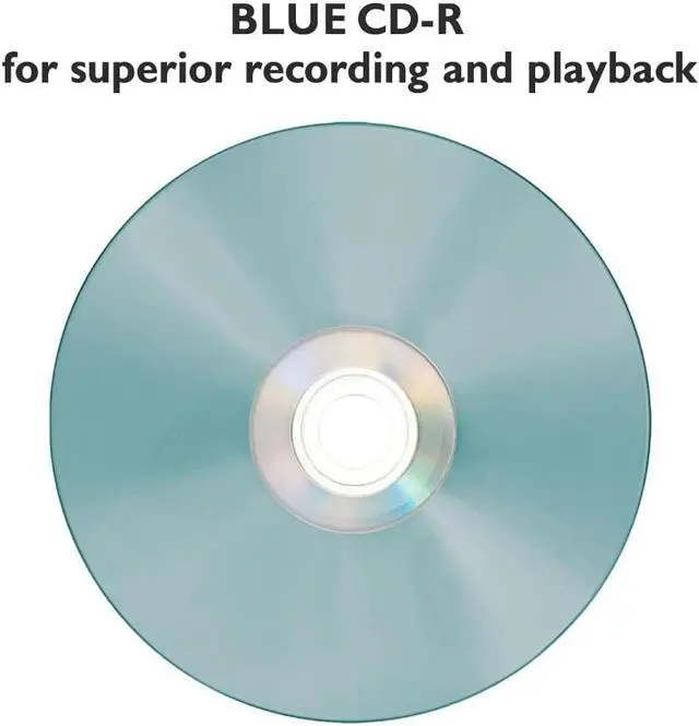 Alt view image 4 of 7 - Vinpower Digital Blue AZO CD-R 700MB 52X Shiny Silver Top Recordable Media Disc - 100pk Cake Box 16M-115-BX (FFB), 100 Discs