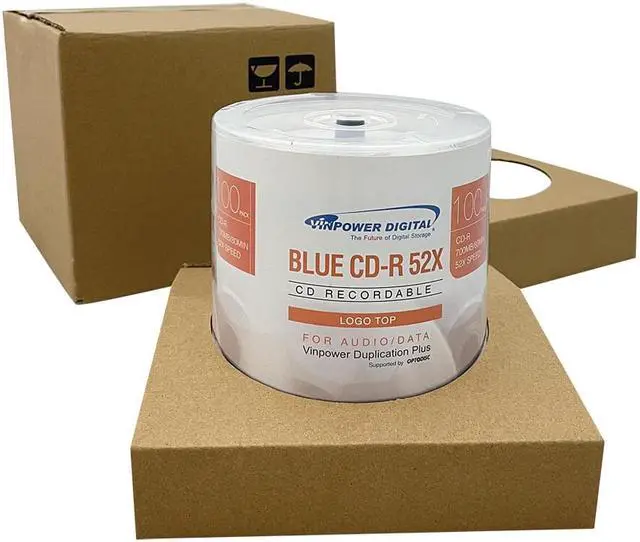 Alt view image 2 of 7 - Vinpower Digital Logo Top Blue AZO CD-R 700MB 52X Recordable Media Disc 100pk Cake Box (FFB), 100 Discs