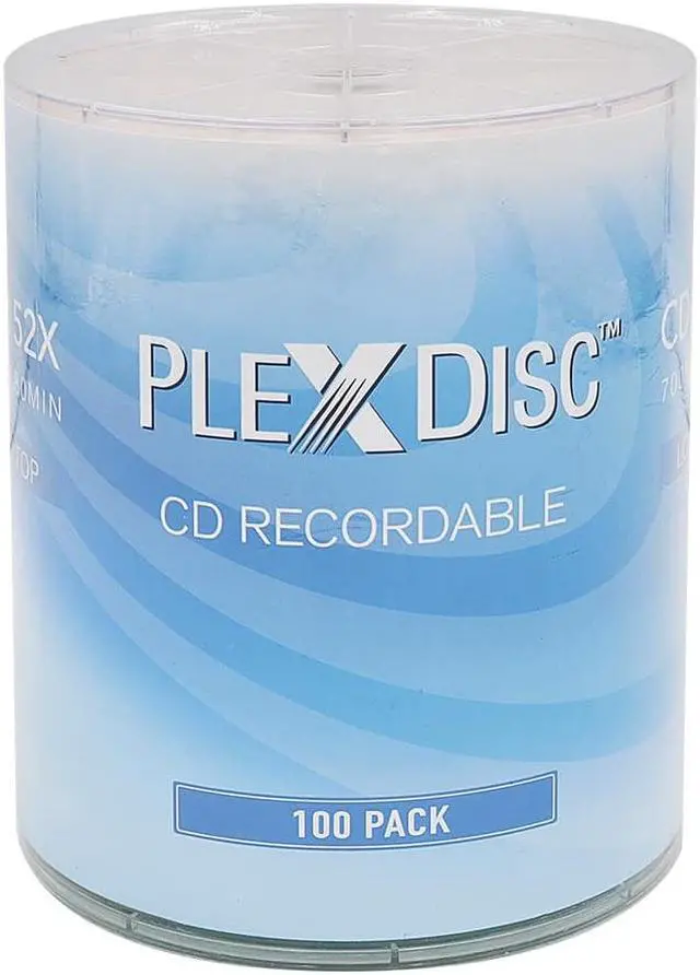 Main image of PlexDisc CD-R 700MB 52X Logo Top Recordable Media - 100pk (no Container) FFP 631-817-BX, 100 Discs