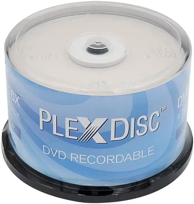 Main image of PlexDisc DVD-R 4.7GB 16x Logo Branded Recordable Media - 50pk cake box (FFP) 632-814-BX, 50 Discs