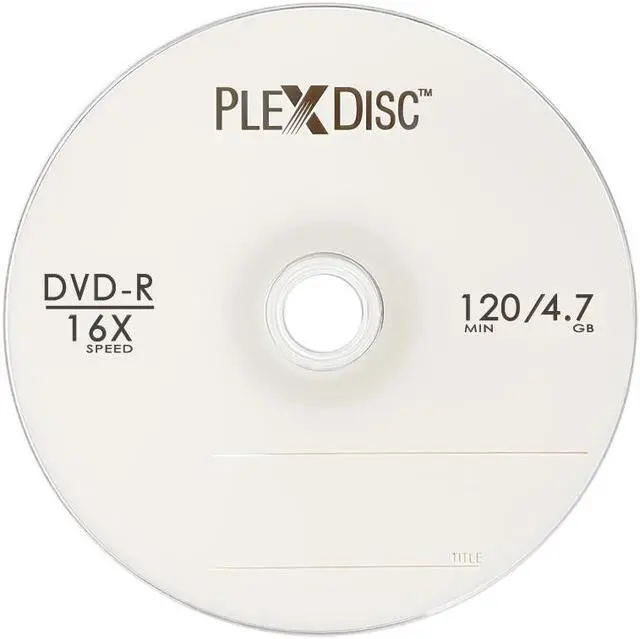 Alt view image 3 of 7 - PlexDisc DVD-R 4.7GB 16x Branded Logo Recordable Media Disc - 100 Disc (no Container) FFP 632-817-BX