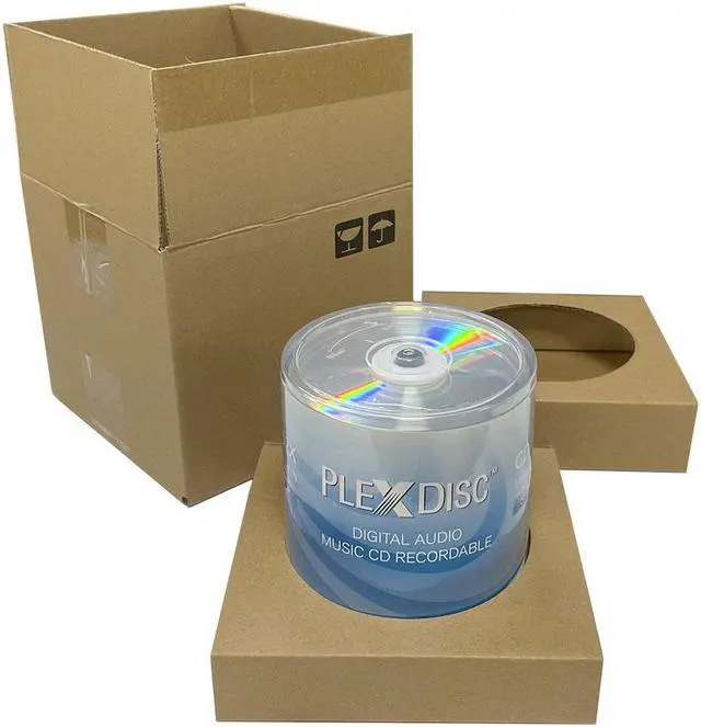 Alt view image 2 of 7 - PlexDisc 52x Digital Audio Music CD-R Disc 80min 700MB Shiny Silver - 100 PK Cake Box, 100 discs
