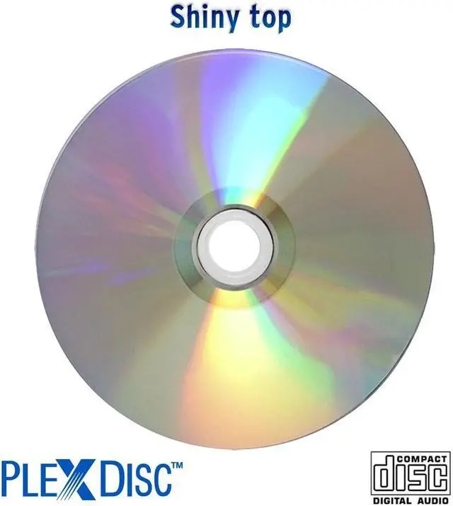 Alt view image 3 of 7 - PlexDisc 52x Digital Audio Music CD-R Disc 80min 700MB Shiny Silver - 100 PK Cake Box, 100 discs