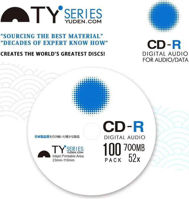 Alt view image 6 of 7 - PlexDisc TY Series Blue CD-R 52X 700MB Digital Audio Logo Top Recordable Media Disc - 50pk Cake Box 669-814-BX (FFB), 50 Discs