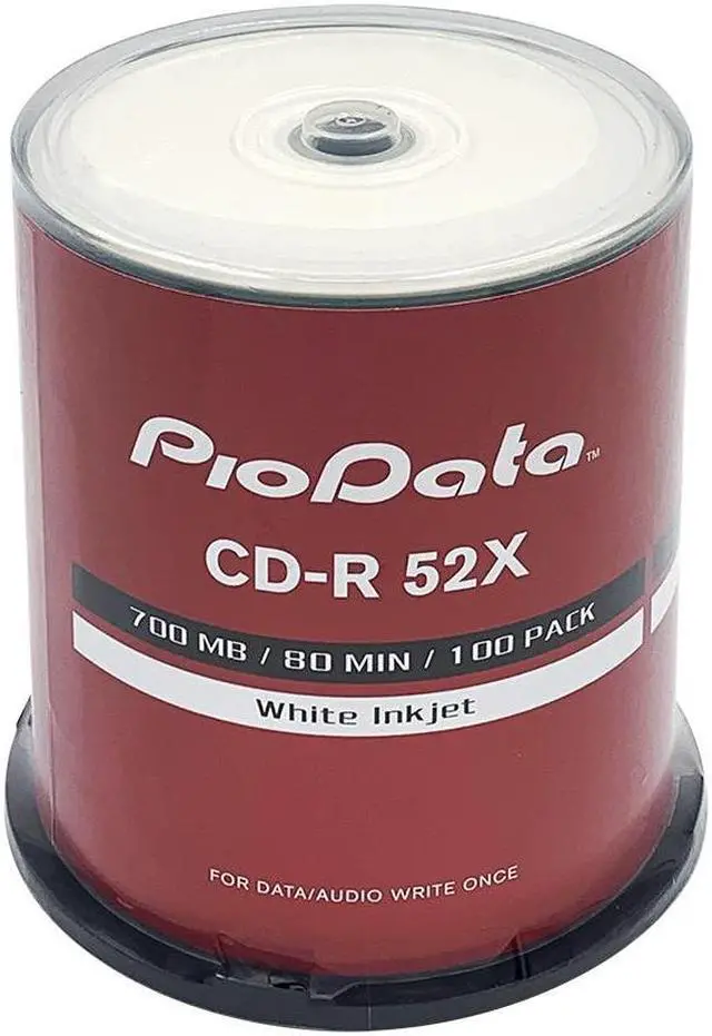 Main image of PioData CD-R 52X 700MB Moisture Resistant White Inkjet Printable - 100 Disc Cake Box Spindle