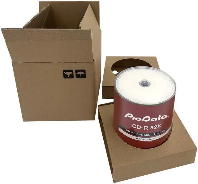 Alt view image 2 of 6 - PioData CD-R 52X 700MB Moisture Resistant White Inkjet Printable - 100 Disc Cake Box Spindle