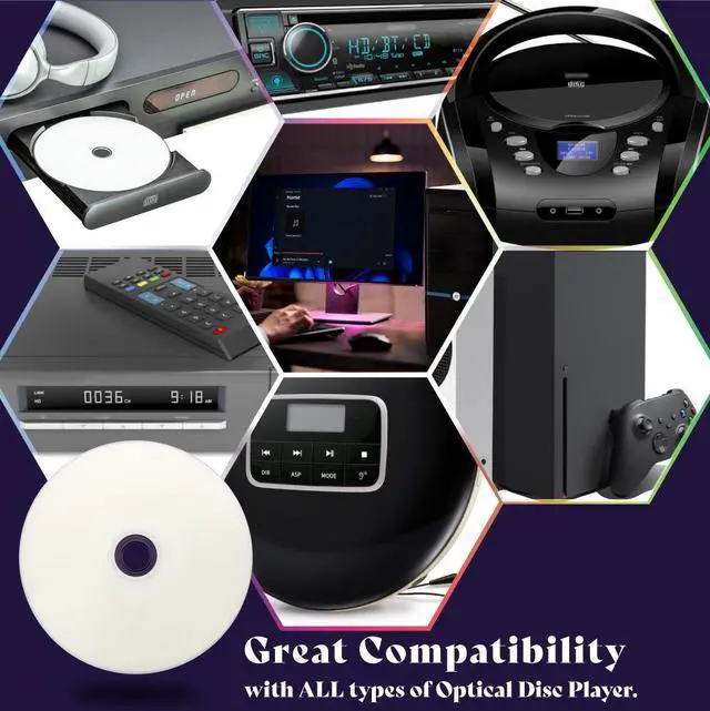 Alt view image 6 of 6 - PioData CD-R 52X 700MB Moisture Resistant White Inkjet Printable - 100 Disc Cake Box Spindle