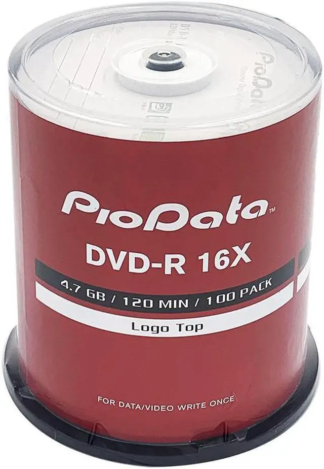 Main image of Piodata DVD-R 4.7GB 16X Logo Top Blank Media - 100 Disc Cake Box Spindle