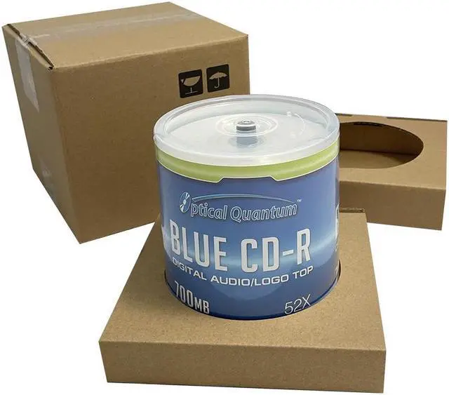 Alt view image 2 of 7 - Optical Quantum Music Digital Audio Logo Top 700MB 52x Blue AZO CD-R with Noise Free Playback for Optimal Audio Music recording, 100 Discs