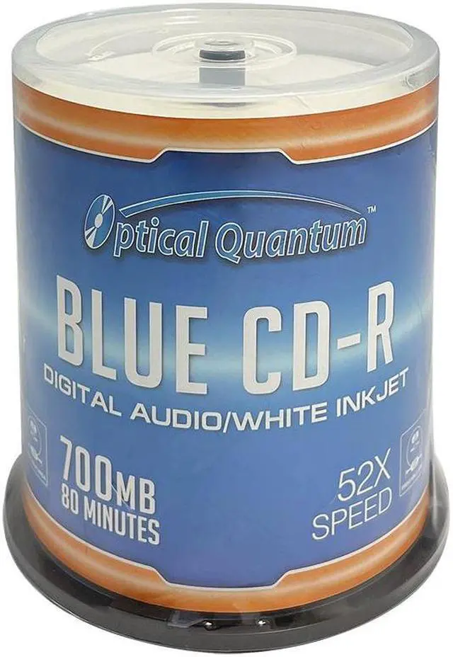 Main image of Optical Quantum Digital Audio Music 700MB 52x Blue AZO CD-R White Inkjet Printable, 100 Discs