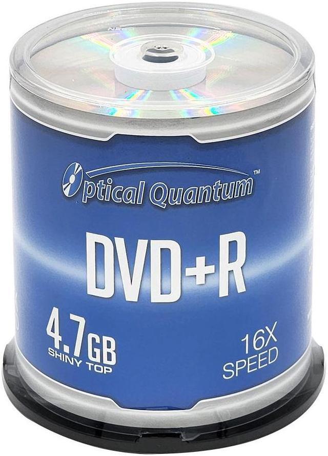 Main image of Optical Quantum 16X 4.7 GB DVD+R Blank Media Silver Top, 100-Disc Spindle OQDPR16ST-BX