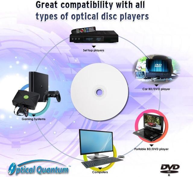 Alt view image 6 of 8 - Optical Quantum DVD-R 4.7GB 16X White Inkjet Printable Hub Printable - 100pk Cake Box, 100 discs