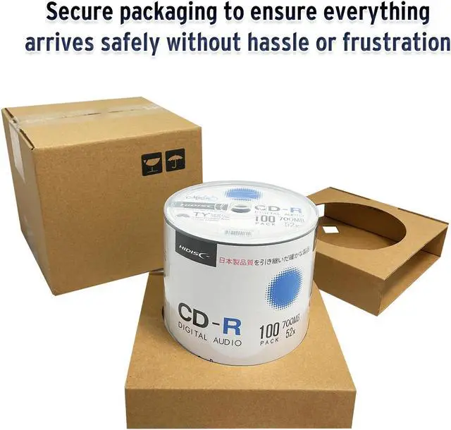 Alt view image 3 of 7 - HIDISC TY Series Digital Audio Music CD-R 52X 700MB White Inkjet Printable - 100 Cake Box