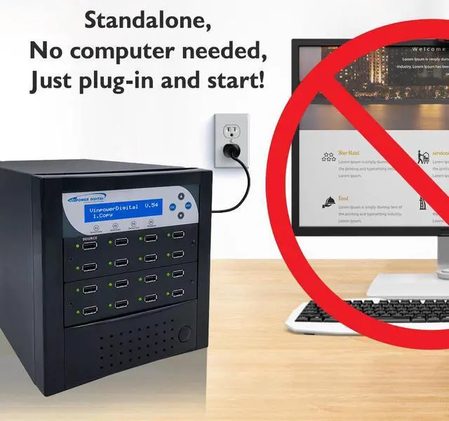 Alt view image 2 of 7 - Vinpower Compact USB 1 to 15 Multiple Pen Drive Memory Card USB Duplicator/Copier with Asynchronous Duplication