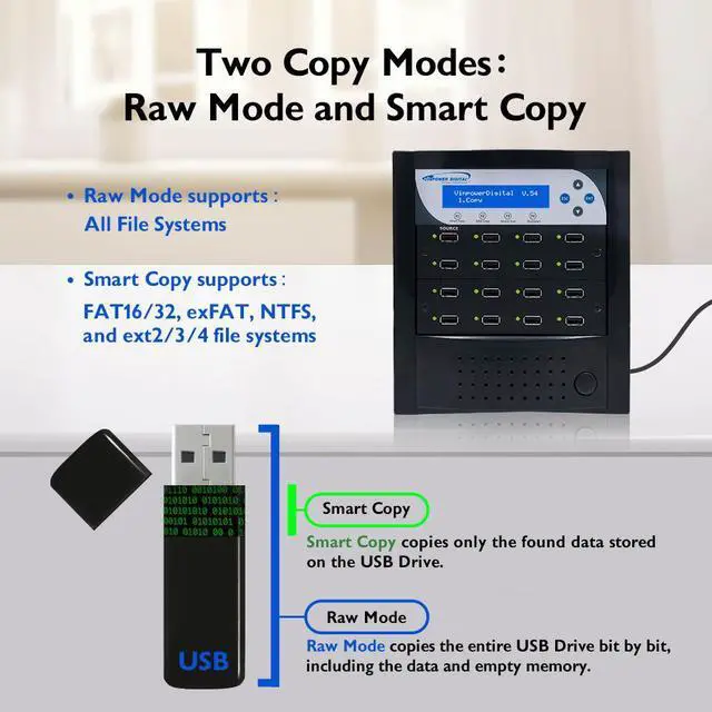 Alt view image 4 of 7 - Vinpower Compact USB 1 to 15 Multiple Pen Drive Memory Card USB Duplicator/Copier with Asynchronous Duplication