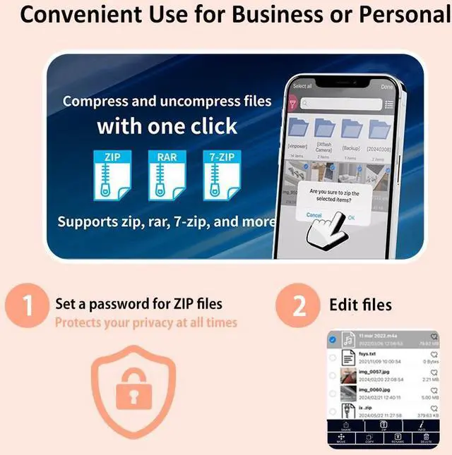 Alt view image 6 of 7 - PioData Apple MFi Certified Morandi Pink iXflash 1 TB Backup Flash Drive 2-in-1 USB for iPhone, iPad, and Computer, USB Type A & Lightning, External Hard Drive for iPhone
