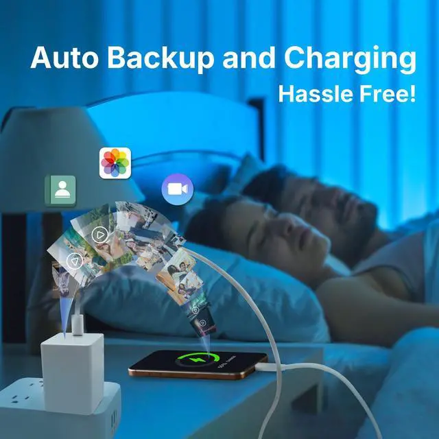 Alt view image 5 of 6 - Piodata USB-C Charger iPhone Flash Drive: 128GB iXCharger Apple MFi Certified for iPad, Android, Laptop, MacBook, Phone, Backup Storage, 65W Fast Charging, External Memory, PD Power Adapter