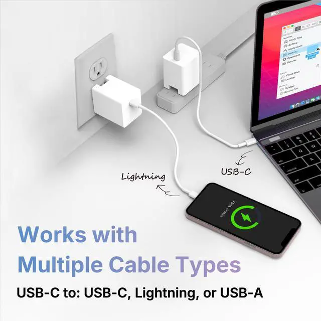 Alt view image 6 of 6 - Piodata USB-C Charger iPhone Flash Drive: 256GB iXCharger Apple MFi Certified for iPad, Android, Laptop, MacBook, Phone, Backup Storage, 65W Fast Charging, External Memory, PD Power Adapter