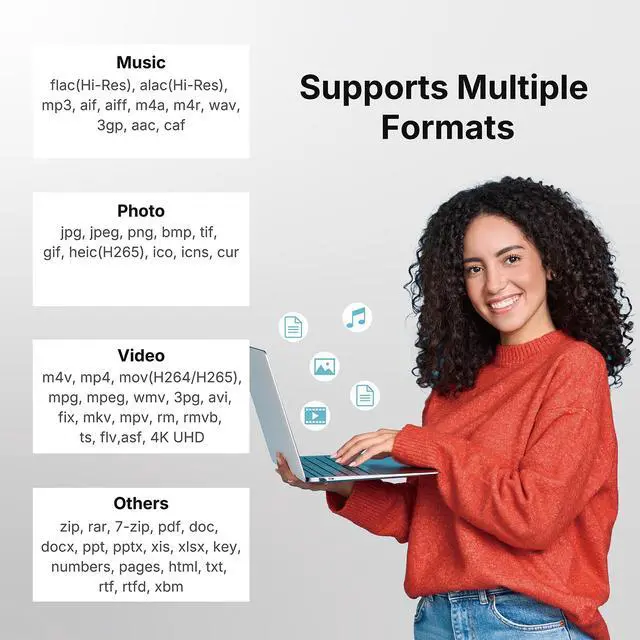 Alt view image 7 of 7 - Micro SD Card Reader for iPhone 17/16/15, iPad, Android, Mac, PC, Laptop, USB C Memory Card Reader adapter, Auto Photo Backup, Apple MFi Photo stick Phone Drive iXflash Q mini w/Free App White