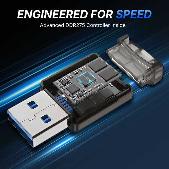 Alt view image 7 of 7 - Piodata NanoLink mini USB-A micro SD Card Reader Adapter, Black, 250MB/s