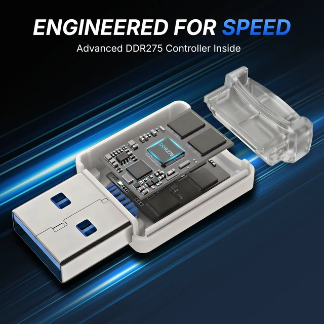 Alt view image 7 of 7 - Piodata NanoLink mini USB-A micro SD Card Reader Adapter, White, 250MB/s