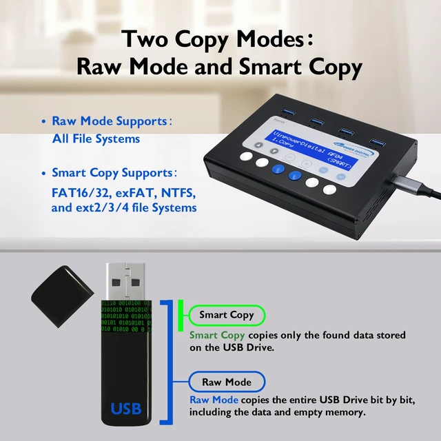 Alt view image 4 of 7 - Vinpower USBMiniDup 1 to 3 Standalone USB Duplicator Flash Memory Drive Copier Eraser Cloner