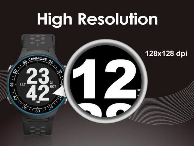 Alt view image 5 of 7 - CANMORE TW-410G GPS Golf Watch with Step Tracking - 38,000+ Free Worldwide Golf Courses Preloaded - Waterproof -User Friendly (Black)