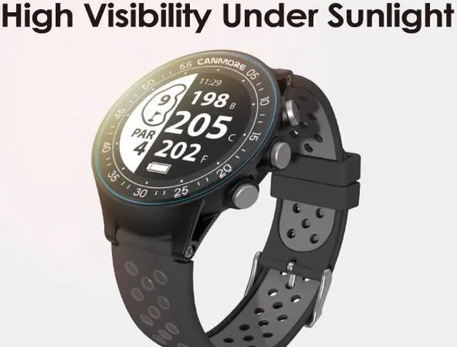 Alt view image 4 of 7 - CANMORE TW-410G GPS Golf Watch with Step Tracking - 38,000+ Free Worldwide Golf Courses Preloaded - Waterproof -User Friendly (Black)