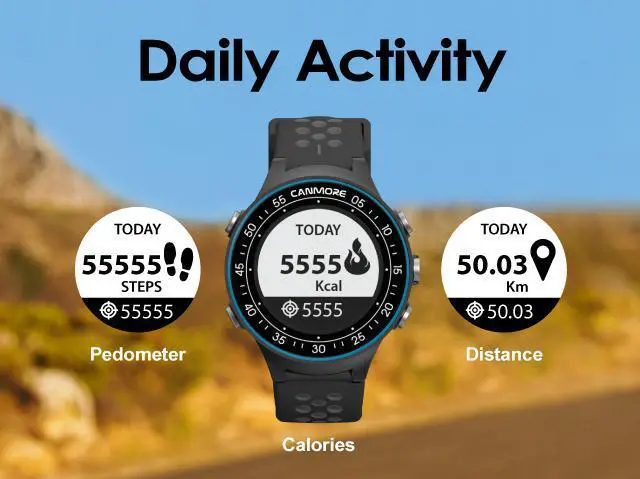 Alt view image 7 of 7 - CANMORE TW-410G GPS Golf Watch with Step Tracking - 38,000+ Free Worldwide Golf Courses Preloaded - Waterproof -User Friendly (Black)
