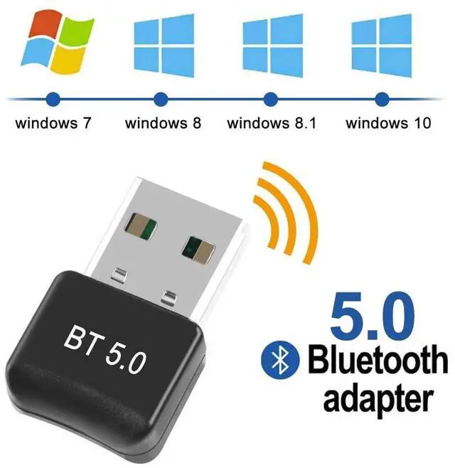 Main image of Bluetooth Adapter for PC 5.0 Bluetooth Adapter for Windows 11/10/8.1/8/7 Bluetooth Dongle with Ultra Range Dual Mode USB Dongle for PC for Keyboard, Mobile, Printer, Headset, Speakers