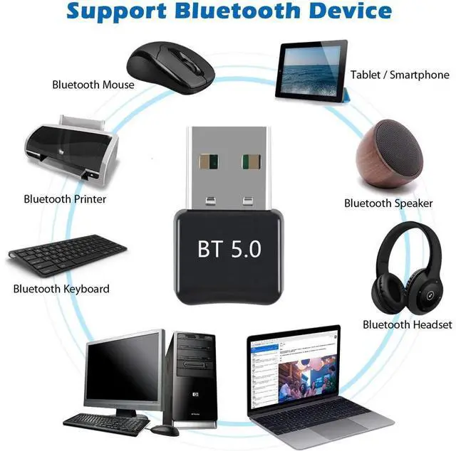 Alt view image 4 of 5 - Bluetooth Adapter for PC 5.0 Bluetooth Adapter for Windows 11/10/8.1/8/7 Bluetooth Dongle with Ultra Range Dual Mode USB Dongle for PC for Keyboard, Mobile, Printer, Headset, Speakers