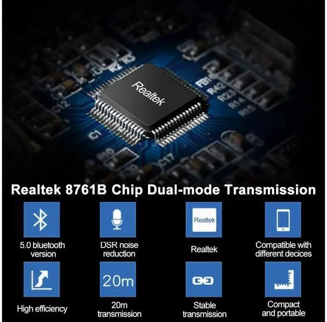 Alt view image 5 of 5 - USB Bluetooth 5.0 Adapter for PC Win10/8.1/8/7/XP/Vista, Bluetooth Dongle Receiver/Transmitter Support Multiple Device Connections: Headset, Mouse, Keyboard, Printer, Speaker