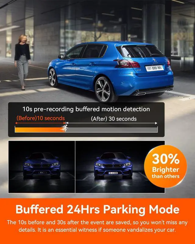 Alt view image 11 of 14 - Vantrue 3 Channel 4K WiFi Dash Cam, STARVIS 2 IMX678 Night Vision, 4K+1080P+1080P Front Inside and Rear Triple Car Camera, Voice Control, GPS, 4K HDR, 24H Parking Mode, Support 512GB Max