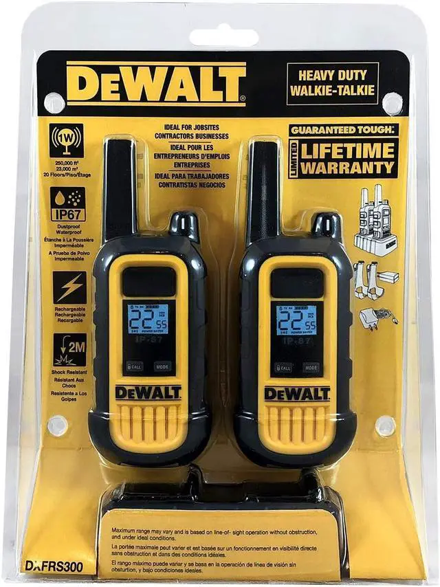 Alt view image 5 of 7 - DEWALT DXFRS300 1W Walkie Talkies Heavy Duty Business Two-Way Radios (Pair)
