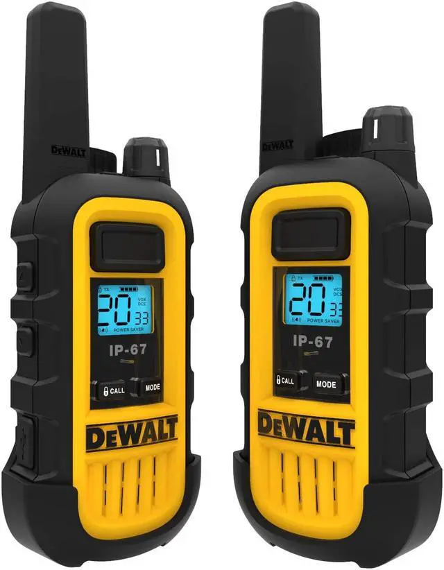 Alt view image 3 of 5 - DEWALT FRS 2-Way 2-Watt Radio Set (2pack) - Waterproof and Dustproof (IP67), VOX and Vibration Mode, Shock-resistant, Heavy Duty, Construction Site, Retail, Warehouse, Hotel (DXFRS800)