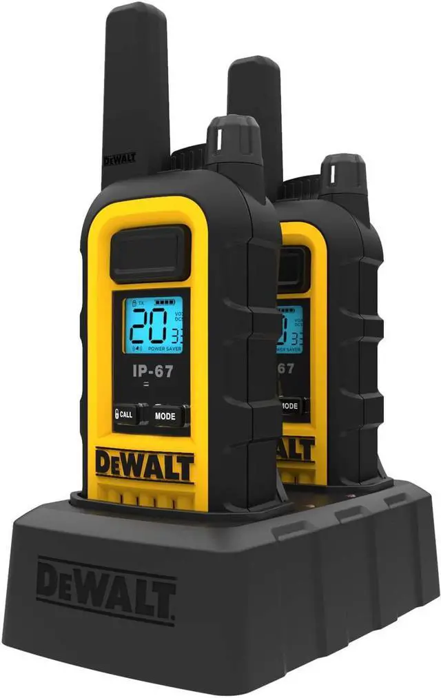 Alt view image 4 of 5 - DEWALT FRS 2-Way 2-Watt Radio Set (2pack) - Waterproof and Dustproof (IP67), VOX and Vibration Mode, Shock-resistant, Heavy Duty, Construction Site, Retail, Warehouse, Hotel (DXFRS800)