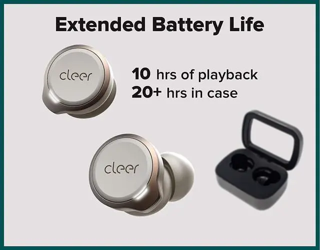 Alt view image 3 of 7 - Cleer Audio ALLY PLUS True Wireless Earbuds  Bluetooth 5.0 Noise Cancelling Environmental Suppression Ambient Awareness Technology | IPX4 Water & Sweat Resistance. 30 Hour Battery Total (White Gold)