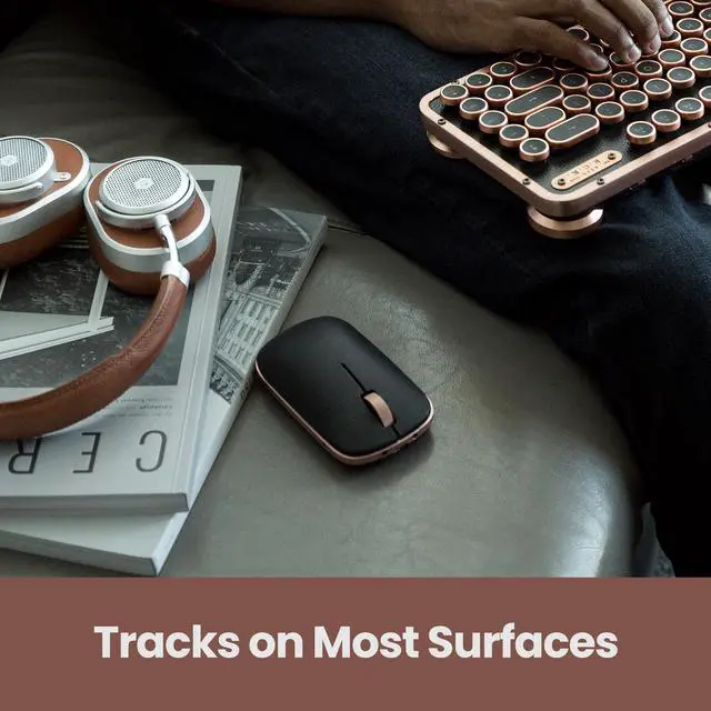 Alt view image 6 of 17 - AZIO Retro Classic Bluetooth Mouse - Genuine Leather Topped with Pixart Precision Tracker | Colour Artisan (RM-RCM-L-03)