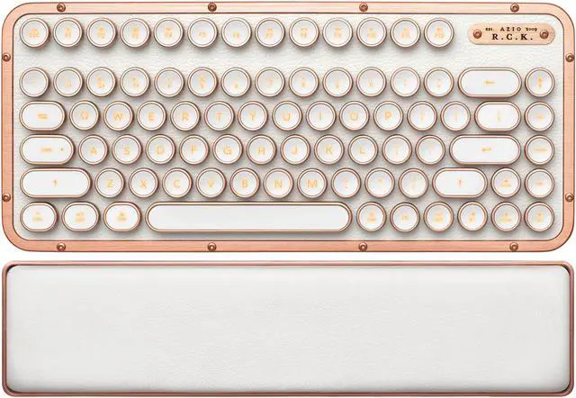 Alt view image 7 of 7 - AZIO Retro Compact Keyboard - Inspired By Vintage Typewriters & Crafted With Ultramodern Features | Mac Or PC Tactile, Clicky, Backlit Keys, Dual USB & Bluetooth Interface (RK-RCK-L-02-US) Posh