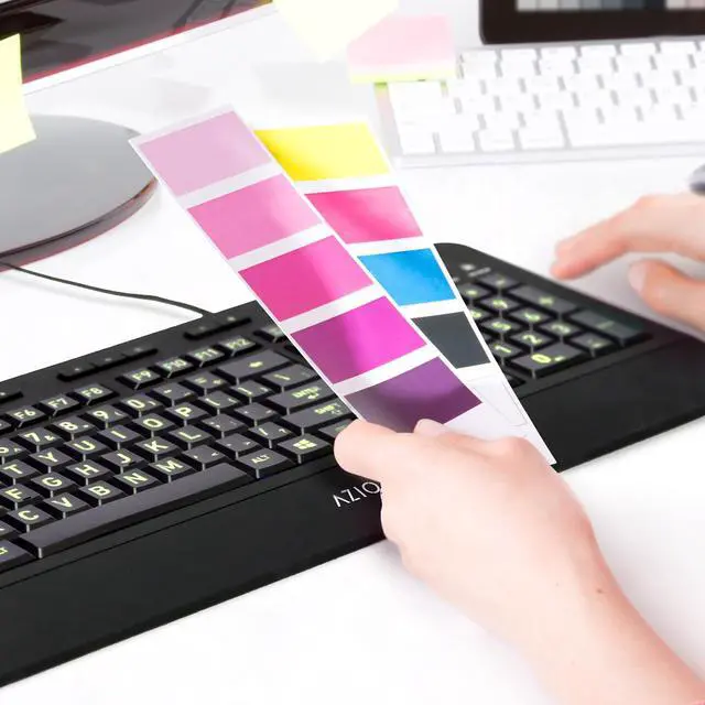 Alt view image 14 of 15 - AZIO KB506U Large Print 5-Color Backlit Wired Keyboard