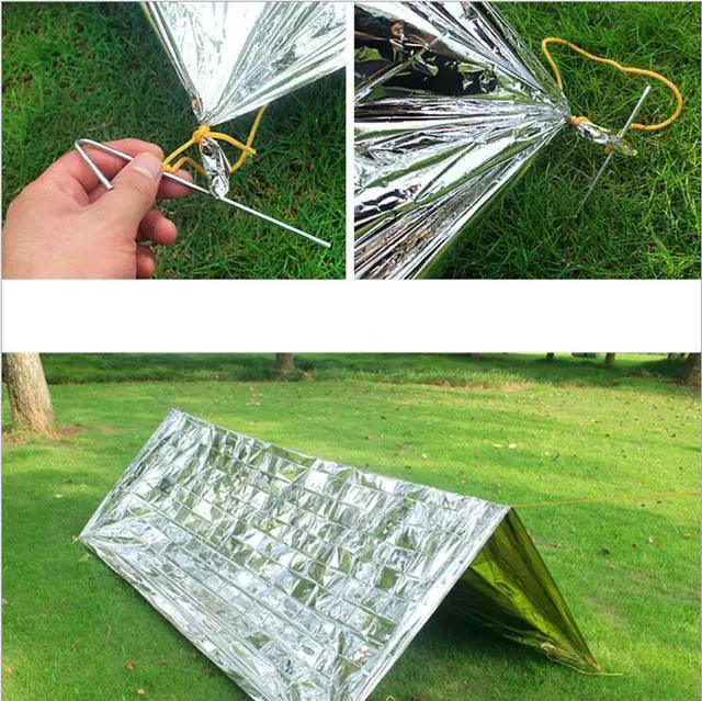 Alt view image 6 of 6 - Intsupermai 84" X52" 8 Pack Emergency BLANKET Thermal Survival Rescue Blanket Safety Insulating Mylar Hiking Outdoors Camping Emergency Space