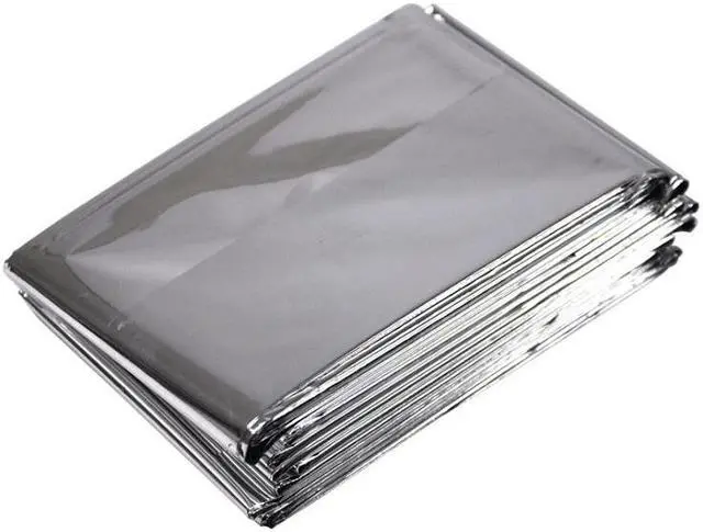 Alt view image 4 of 6 - Intsupermai 84" X52" 8 Pack Emergency BLANKET Thermal Survival Rescue Blanket Safety Insulating Mylar Hiking Outdoors Camping Emergency Space