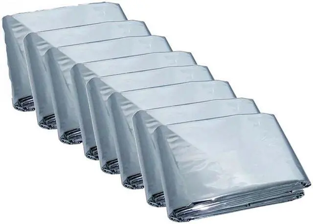 Main image of Intsupermai 84" X52" 8 Pack Emergency BLANKET Thermal Survival Rescue Blanket Safety Insulating Mylar Hiking Outdoors Camping Emergency Space