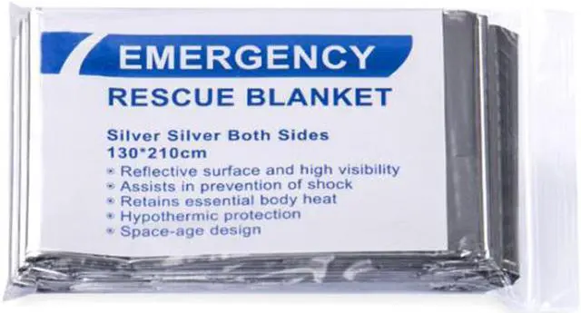 Alt view image 2 of 6 - Intsupermai 84" X52" 8 Pack Emergency BLANKET Thermal Survival Rescue Blanket Safety Insulating Mylar Hiking Outdoors Camping Emergency Space