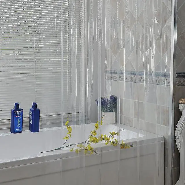 Alt view image 4 of 7 - Intsupermai Clear PEVA Shower Curtain 72"W x 72"H Waterproof Mildew Resistant No Smell
