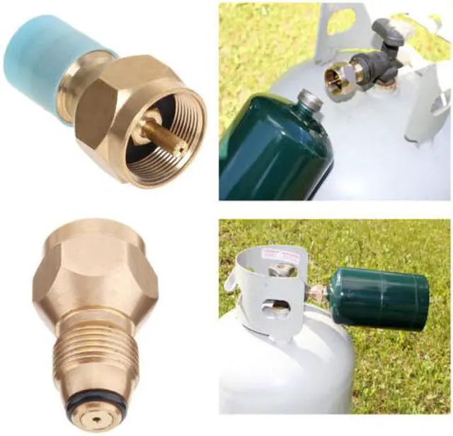 Alt view image 4 of 4 - Intsupermai Propane Refill Adapter Lp Gas 1 Lb Cylinder Tank Coupler Heater 100% Brass