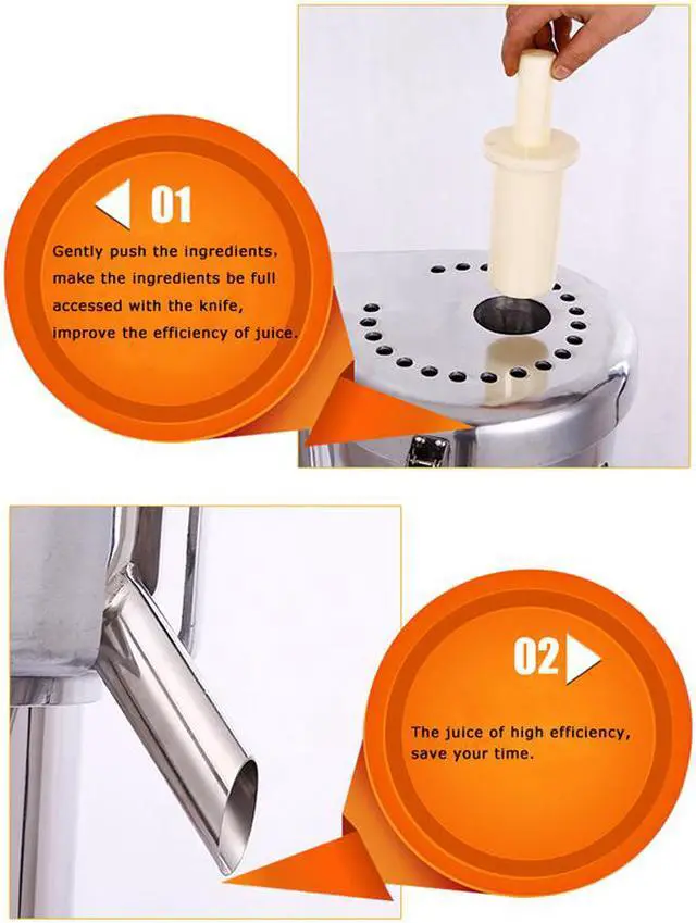 Alt view image 4 of 7 - Intsupermai 110V 750W Commercial Fruit and Vegetable Juicer Automatic Centrifugal  Extractor