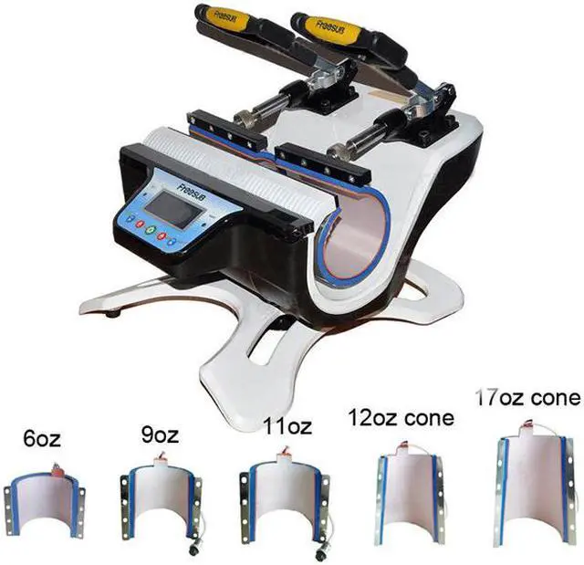 Alt view image 2 of 5 - Intsupermai 5in1 Combo Automatic Double Station Mug Heat Press Machine with Heat Tape for 6oz 9oz 11oz 12oz 17oz Latte Baking Cup Printing Craft