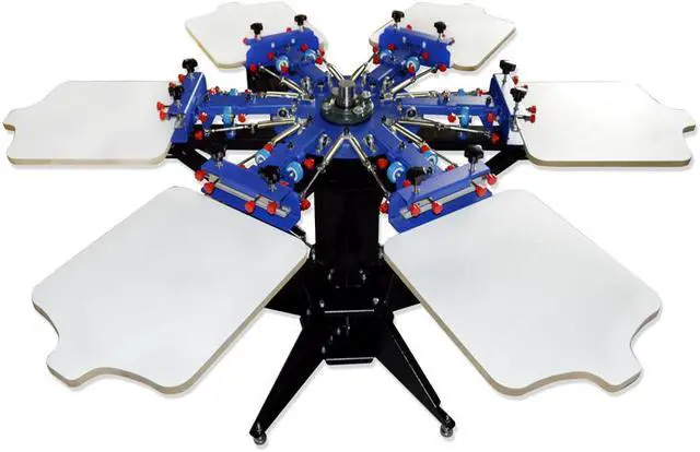 Alt view image 2 of 6 - Intsupermai 6 Color Screen Printing Machine 6 Station T-Shirt Printing Press Screen Printer