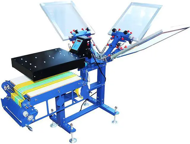 Alt view image 3 of 7 - Intsupermai 3 Color 1 Station Silk Screen Printing Press Micro-Registration Screen Printing Machine for Fabric Ribbons with Flash Dryer